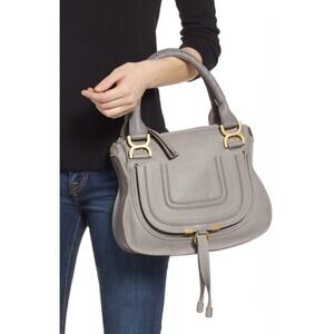 Chloe Marcie Leather Satchel Cashmere Grey
